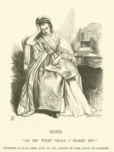 Ilustração para Ah Me! Quando devo casar-me comigo? (gravura) de George John Pinwell