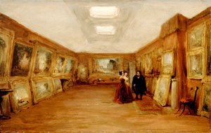 Interior da Galeria de Turner: o artista mostrando suas obras, pós 1851