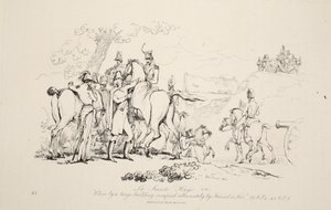 La Sainte Haye: Perto de um grande edifício ocupado alternadamente por Amigo e Inimigo, pub. J. Booth, 1816 de George Jones
