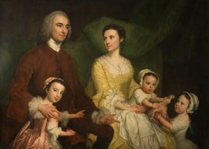 Dr Samuel Wathen com sua esposa e filhos, 1755. de George Knapton