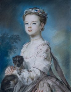 Retrato de Lady Charlotte Boyle (pastel sobre papel) de George Knapton