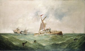 O transporte da Agulha de Cleópatra (alcunha dada a um obelisco egípcio do reinado do faraó Tutmés III (18ª dinastia)) para Inglaterra, em 1877 de George Knight