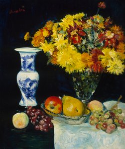 Flores num vaso e frutos, c.1897-1931 (óleo sobre tela)