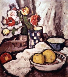 Natureza Morta de Rosas e Frutas (óleo sobre tela)
