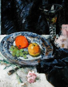 Natureza morta com fruta (óleo sobre tela) de George Leslie Hunter