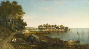 Manhã, Vista na Ilha de Smith, Baía de Norwalk, Connecticut