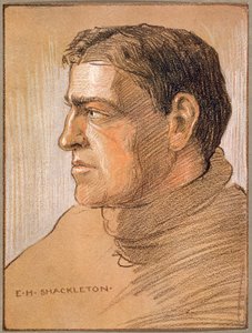 Retrato de Shackleton, de &39;O Coração da Antártica&39; de Sir Ernest Shackleton (1874-1922) c.1909