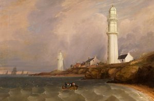 Faróis - West Lights, Tayport, c.1840 (óleo sobre tela) de George McGillivray