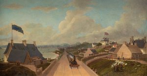 A Abertura do Dundee and Arbroath Railway, c.1838 (óleo sobre tela) de George McGillivray