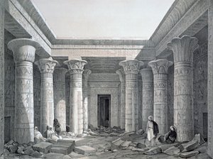 Corte do Grande Templo, Philae, Egito, 1843