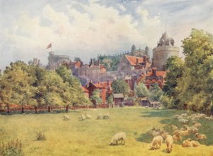 O castelo visto dos campos (litografia a cores)