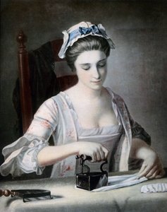 Uma empregada doméstica passando, do século XVIII. de George Morland