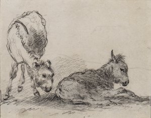 Potros de burro (carvão sobre papel) de George Morland