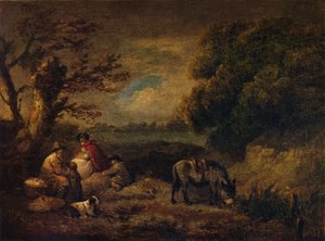 Ciganos descansando com burro, 1795 de George Morland