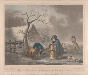 Conjunto de Quatro: Patinagem de Rapazes de George Morland
