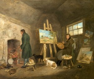 O artista em seu estúdio e seu homem Gibbs, 1802