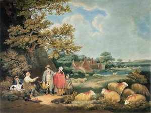 Os pastores, gravados por William Ward (1766-1826), pub. por H. Morland, 1806 (gravura em mezzotint) de George Morland