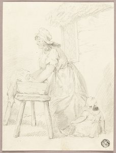 Mulher a lavar roupa de George Morland