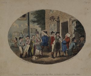 Tavern velho dos chapéus, Uxbridge, 1796 de George Moutard Woodward