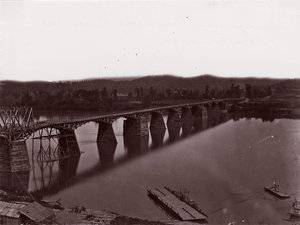 Ponte sobre o rio Tennessee em Chattanooga, ca. 1864. de George N. Barnard