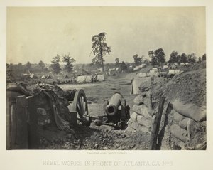 Obras rebeldes em frente de Atlanta, GA, n.º 3 de George N. Barnard