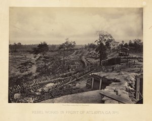 Fortificações rebeldes em frente de Atlanta, Geórgia, n.º 1 de George N. Barnard