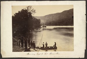 [Vapor a passar por The Suck, rio Tennessee, seis milhas abaixo de Chattanooga] de George N. Barnard