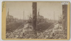 Estereografia da Clark Street após o incêndio de Chicago de 1871 de George N. Barnard