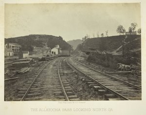 O desfiladeiro de Allatoona, olhando para o norte, GA de George N. Barnard