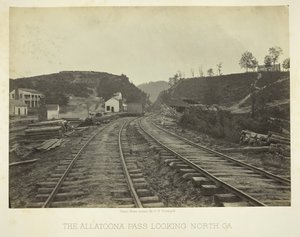 A passagem de Allatoona, olhando para o norte, GA, 1866. de George N. Barnard