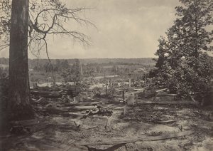 O campo de batalha de Peach Tree Creek, Geórgia, década de 1860. de George N. Barnard