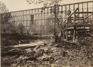 Ponte de cavalete em Whiteside de George N. Barnard