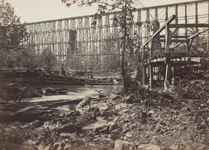 Ponte de cavaletes em Whiteside de George N. Barnard