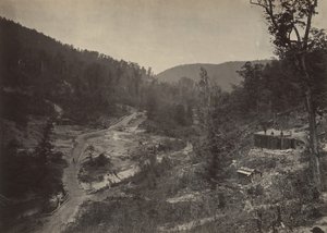 Vale de Whiteside abaixo da ponte, década de 1860. de George N. Barnard
