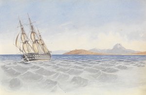 HMS "Bellerophon" ao largo do cabo Cartago, 26 de abril de 1852