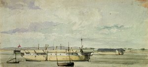 O "Shannon" como um casco em Sheerness, 4 de setembro de 1844