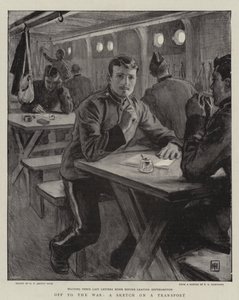 Fora para a guerra, um esboço em um transporte de George Percy Jacomb Hood
