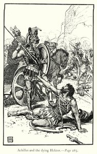 A Ilíada: Aquiles e o moribundo Hektor (gravura)