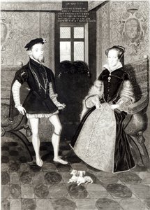 Retrato de Filipe II de Espanha (1527-98) e Rainha Maria I (1516-58) gravado por Joseph Brown, 1812