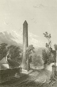 A, torre redonda, de, Clondalkin, dublin, irlanda