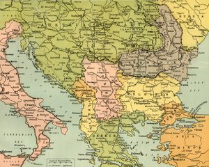 Mapa para ilustrar as frentes de batalha orientais, 1919.
