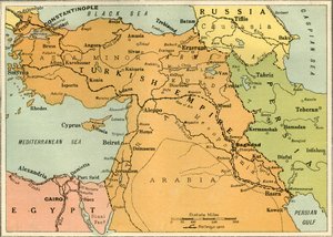 Mapa para ilustrar a expedição mesopotâmica, 1919.