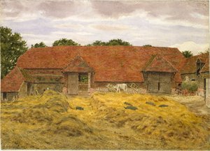 Celeiro Vermelho em Whitchurch, 1868 de George Price Boyce