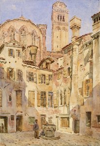 A Igreja dos Frari, Veneza, do Campiello San Rocco, 1854