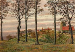 Windmills Hill, Gateshead, 1864 (lápis e wc no papel) de George Price Boyce