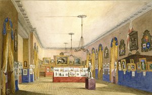 Uma exposição no Old Town Hall, Oxford, 1854 (aquarela e bodycolour sobre lápis em papel duro, colocado no monte original)