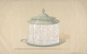 Projeto para uma caixa de vidro com base e tampa de prata, 1820-65. de George Richards Elkington