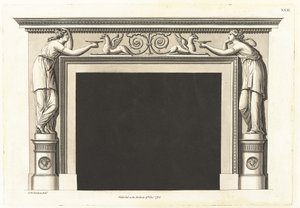 Uma nova coleção de peças de chaminé, ornamentadas ao estilo da arquitetura etrusca, grega e romana; Contendo trinta e seis designs adequados para a mais elegante gama de apartamentos de George Richardson