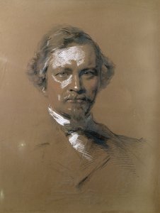 August Wilhelm Hofmann (1818-92) Químico alemão, 1864 (crayon on paper) de George Richmond