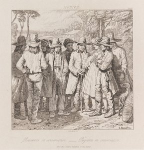 Peasants Conversing, Munich, c.1821 (gravura)